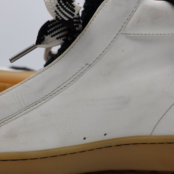 Coach High-Top Wedge Hiker Leather Women's Sz 8 B White Black Shearling Bow Fur - Picture 10 of 10